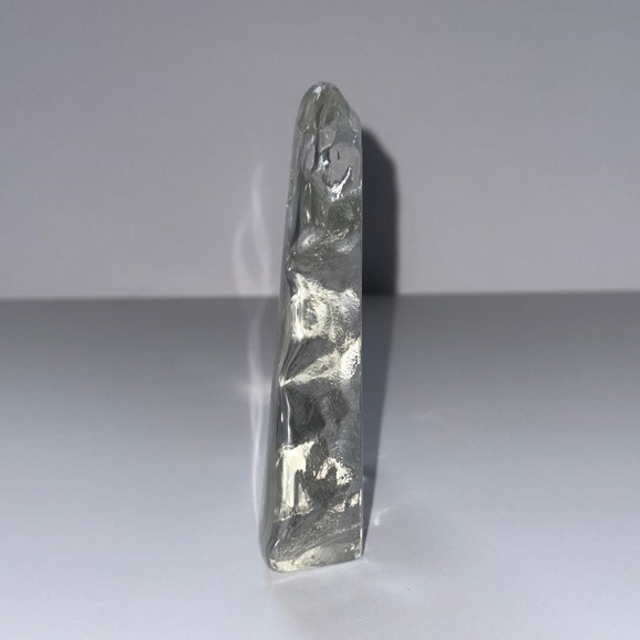 St. Joseph and Baby Jesus 4" Clear Glass Frosted Embossed Religious Paperweight - Picture 4 of 6